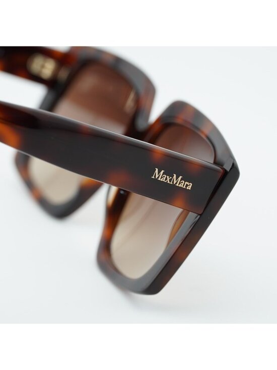 Max Mara MM0024 52F Sunglasses Havana Square Frame, Brown Gradient Lenses main image 7